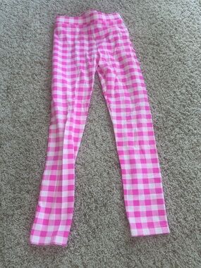 Crewcuts Hot Pink and White Gingham Leggings